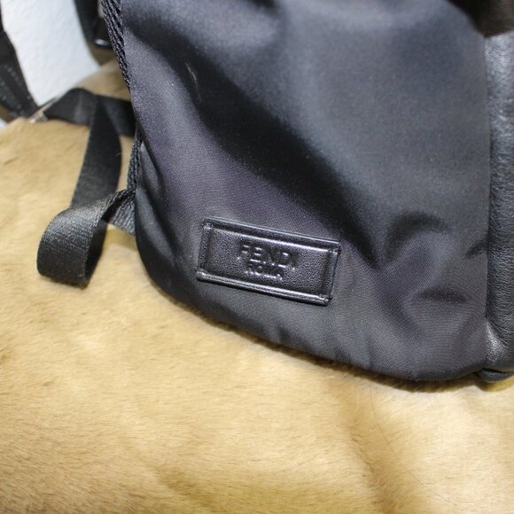 Fendi  Nylon Calfskin Monster Butterfleye Backpack Black Carbone Multicolor - Picture 5 of 8